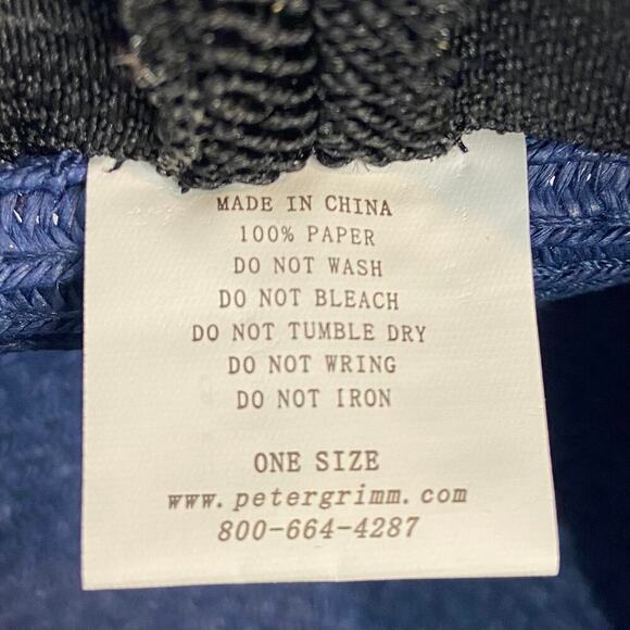 PETER GRIMM Women's Sun Hat Sz OS Blue Summer Nautical Cruise Ship Cabana Beachy - Picture 7 of 10